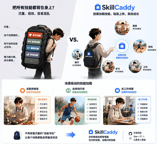 Skillcaddy 核心理念:中央仓库 + 按需软链