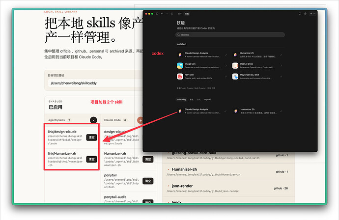 Codex 也能读取同一个 skill